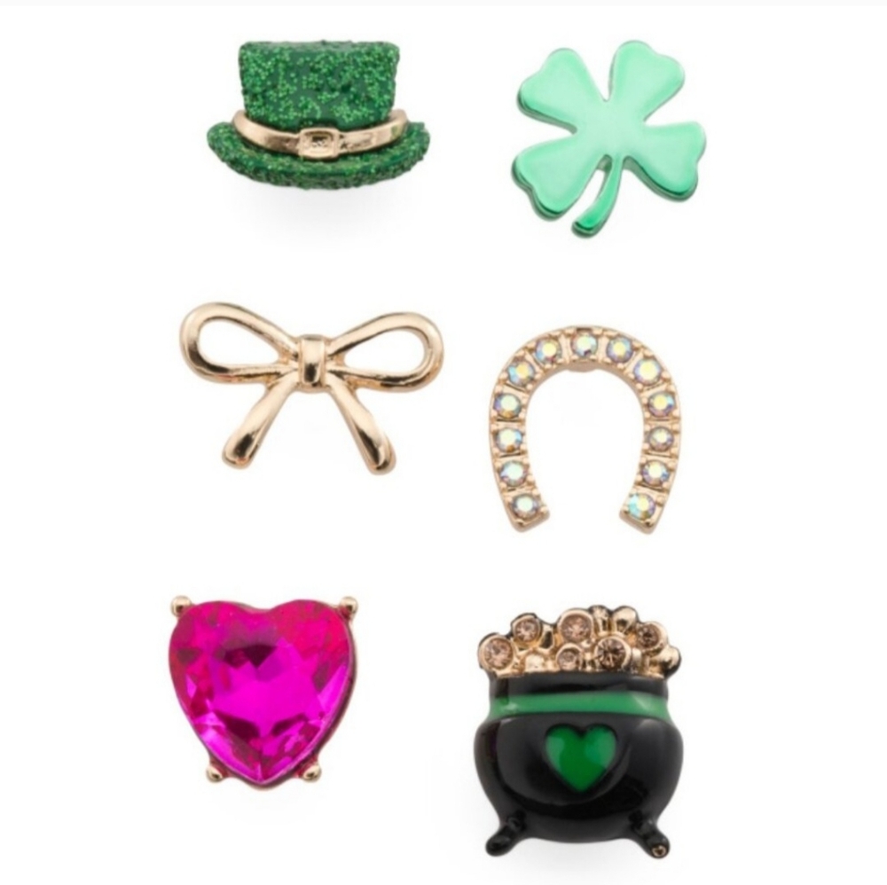 BETSEY JOHNSON St. Patrick’s Irish 3 Pair  Stud Earrings  NEW Nwot